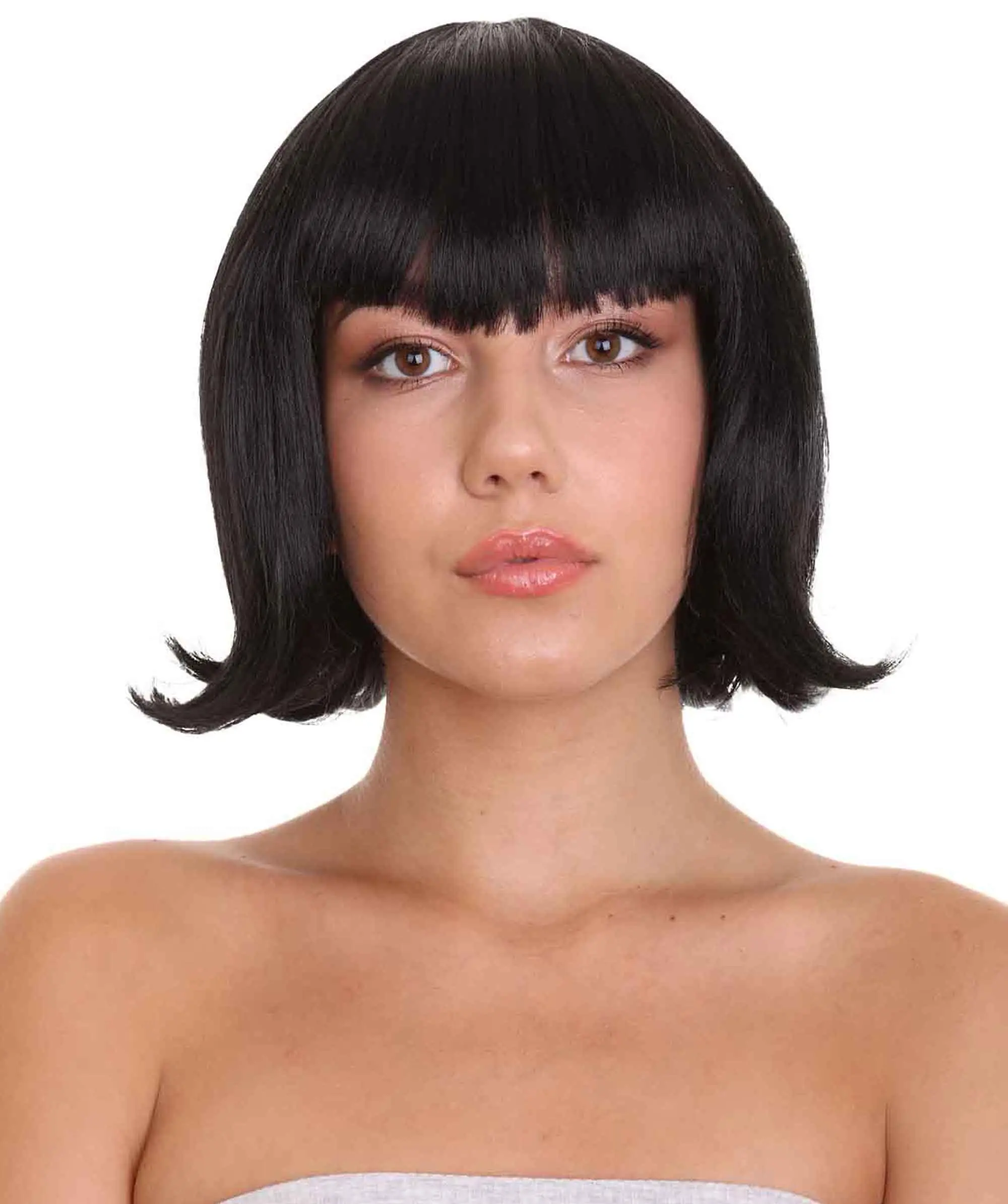 Adult Female Vampire Wig, Cosplay Black Vampire Wigs, Premium Breathable Capless Cap