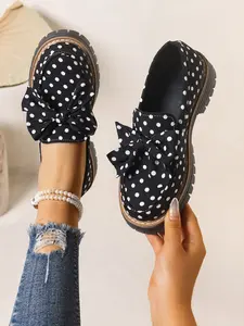 2026 Spring Summer New Textile Loafers, Footwear, Flats Shoes Women, Zebra Stripe Modest Style, All Seasons Rubber Sole, Thick Bottom Butterfly Knot Shoes for Women