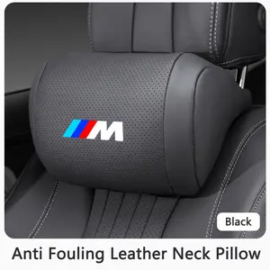 Fashion Car Seat Leather Headrest Waist Cushion Vehicle, Lumbar Pillow for Bmw E39 F11 M X5 F15 X5m F85, Comfortable Accessories