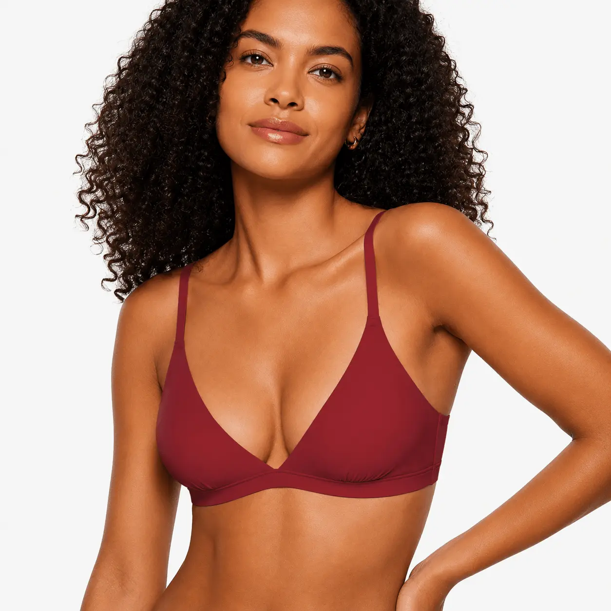 As Fairy Seamless Triangle Bralette - Deep V Wireless Bra, Sexy Buttery Soft Unlined Everyday Lounge Bralettes with Adjustable Straps