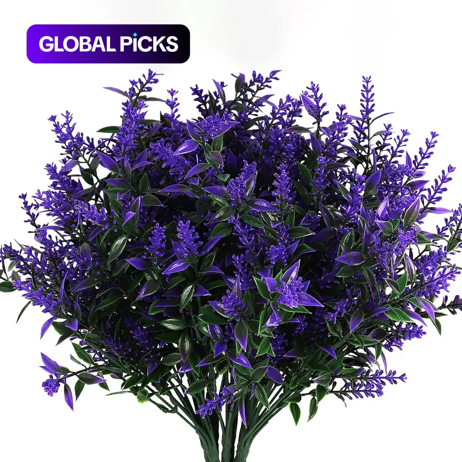 16 Bundles Outdoor Artificial Lavender Flowers, Artificial Flower Bouquets, UV Resistant Plastic Faux Fake Plants for Hanging Baskets, Pots, Gardens, Home Decor, Artificial Flower Decorations, Floral Decor, Decorative Flower Arrangement #GLOBAL PICKS