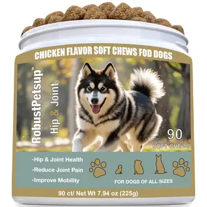 Robustpetsup Glucosamine Hip & Joint Supplement for Dogs, 90 Soft Chews, Joint Support Supplement with MSM, Dog Health Supplies Large & Small Breed, Chicken Flavored Chewables