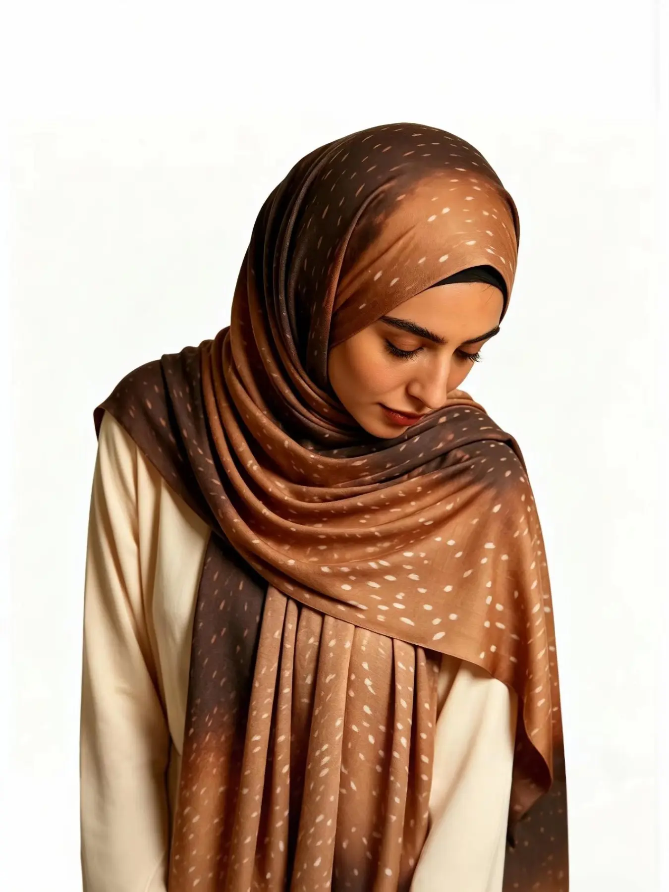 Women's Liquid Jersey Animal Print Scarf, Summer Sun Protection Breathable Cute Casual Muslim Hijab Headscarf Cover, High-End Flowy Design for Ladies