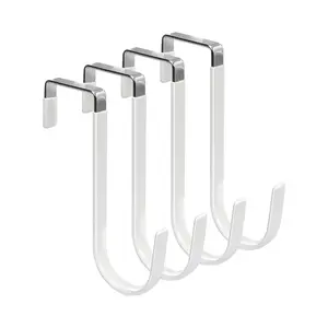 Heavy-Duty Over Door Hanging Organizer Hooks – No-Drill Space Saver for Coats, Towels & Bags (4-Pack Metal Hooks)