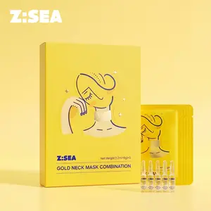 Z:SEA Gold Neck Mask Combination Set - Anti-Wrinkle Firming & Peptide Hydrating for Daily Skin Repair & Neck Line Reduction