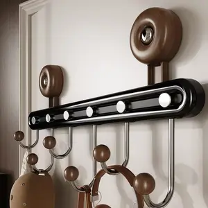 Entryway Door Back Suction Cup Hook Rack - Non-Drilling Hanger for Keys, Bags, Scarves & Household Storage Organization