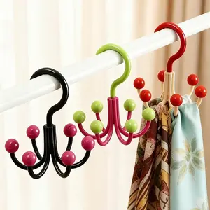 Multi‑Claw 360° Rotating Hanger, Sturdy Space‑Saving Storage Hook, Multipurpose Wall‑Mount Organizer for Closet Door Wardrobe Bathroom Kitchen Jewelry & Accessory Storage