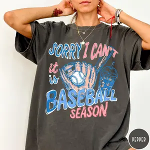 Comfort Colors® Baseball Season T-shirt Gameday Doodle Baseball Tee Trendy Women's Baseball Shirt Sports Mom Shirt Game Day Tee