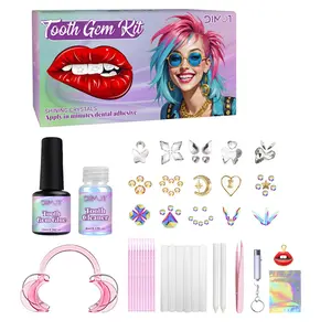 Tooth Gem Kit, Tooth Jewelry Kit with UV Curing Light & Glue & Gem & Gem Picker, Removable Tooth Ornaments, Artificial Fashionable Crystal Tooth Ornaments