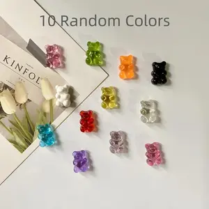 Random Color Bear Shaped Fridge Magnet for Summer Home Decor, 10pcs/set Kitchen Accessories Cute Animal Design Refrigerator Magnet, Mini Whiteboard Magnet