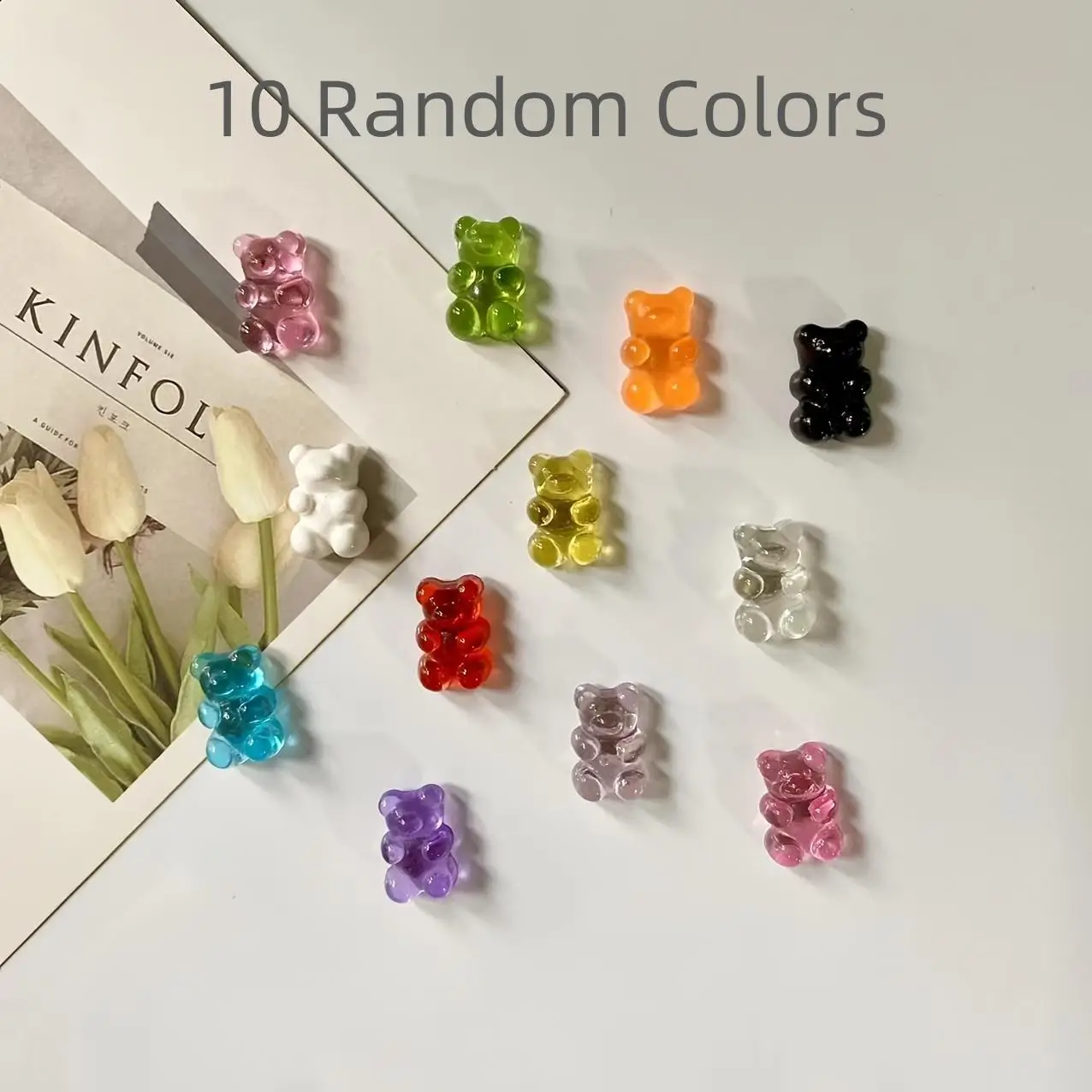 Random Color Bear Shaped Fridge Magnet for Summer Home Decor, 10pcs/set Kitchen Accessories Cute Animal Design Refrigerator Magnet, Mini Whiteboard Ma