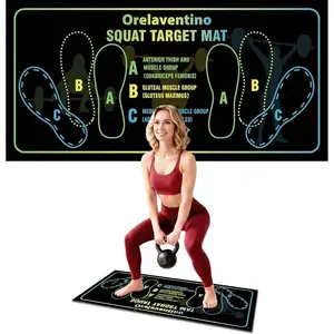 Squat Guide Training Mat - 30inX13.8in 4mm Thick Exercise Equipment Mat, Heavy Weight Fabric Comfort Fit, Portable Cordless Period Cramp Massager, Detachable Design for Leg & Abdominal Training