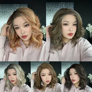 JBEXTENSION 16 Inches Curly Pre-Cut Side Part Snowflake Lace Frontlace Glueless Wig JILL【BENDY EAR TABS】- M/L