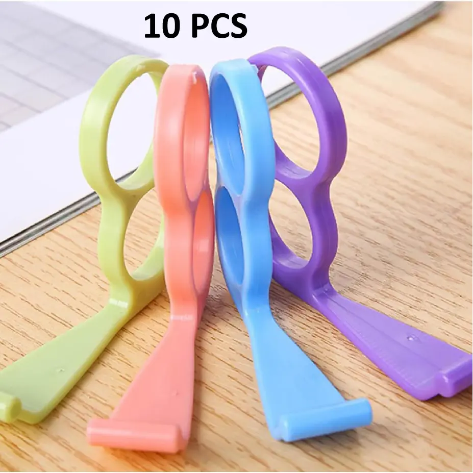 10 PCS Candy Color Smartphone Finger Grip Holder, Durable Portable Phone Back Stand Bracket Accessory, Comfortable Finger Support Relieves Hand Fatigue, Protects Cell Phones, Random Cute Daily Phone Decor For Girls And Women