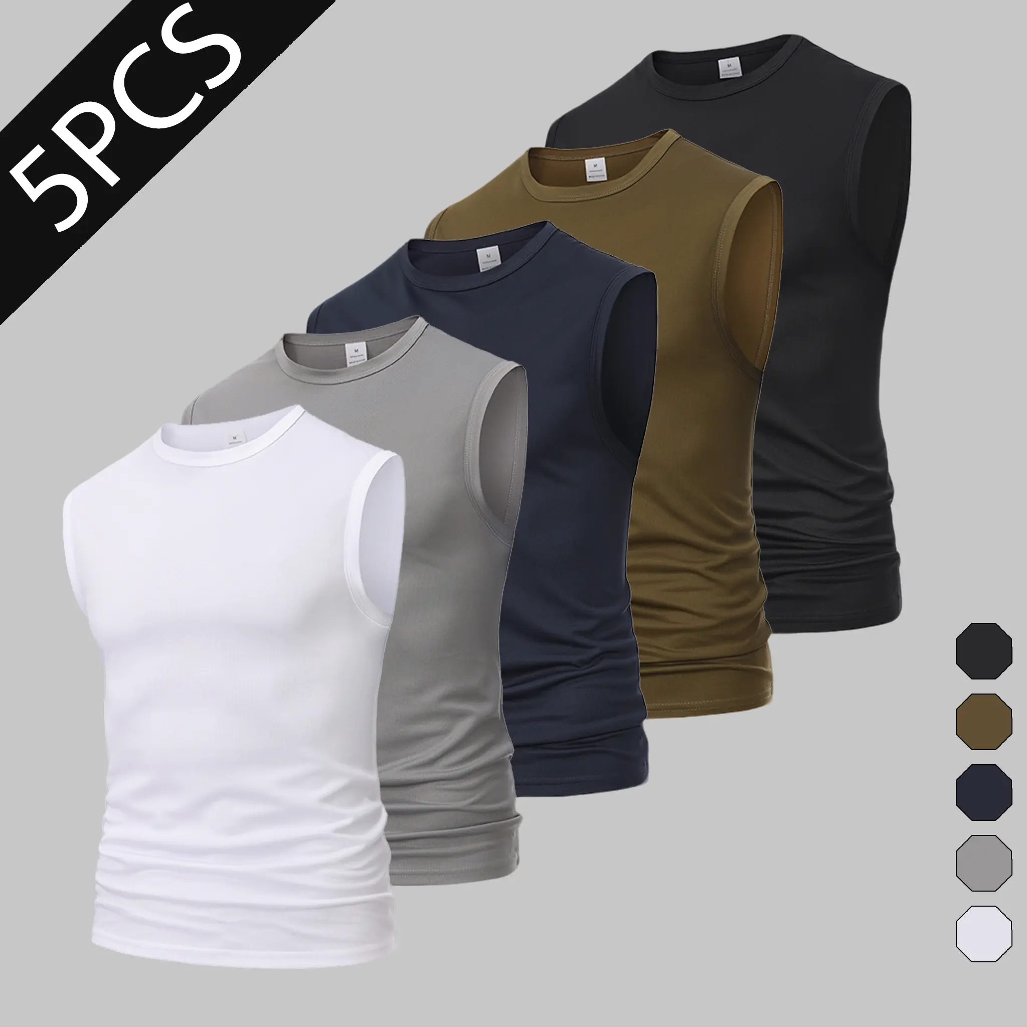 Men's Sleeveless Tank Tops, SummerVibes,Quick Dry Moisture Wicking Muscle Shirts for Men, Breathable Lightweight Workout Gym Tops, Casual Athletic Sleeveless Tees for Running, Fitness, Daily Wear, Mens Tank Tops