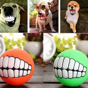 Pet Dog Interactive Training Ball Teeth Funny Trick Toy Silicone Toy for dogs Chew Durable Chew Squeaker Squeaky Dog Sound toys Pet puppy Toys interactive cat toy