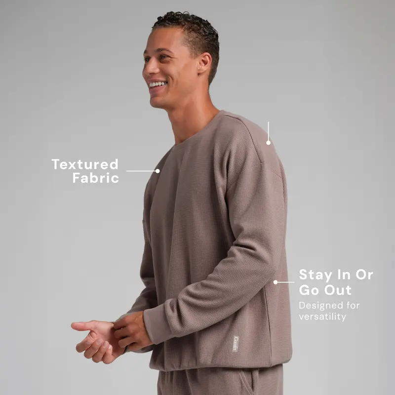 Comfrt | Waffle Lounge Long Sleeve | Crewneck Lightweight Cotton