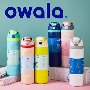 Owala FreeSip Water Bottle - 24oz Insulated Stainless Steel, Push-Button Lid, Perfect for Gym, Office, and Outdoor Adventures