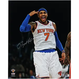 Carmelo Anthony New York Knicks Autographed 16" x 20" Celebration Photograph - Fanatics Authentic Certified - NBA Memorabilia