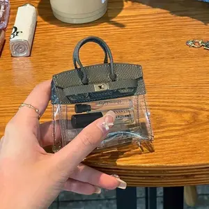 Mini Creative Flap Handbag Design, Car Keys Storage Bag, Women's Fashion Brand, Perfume Lipstick Earphone Storage Box, Purse, Transparent Handbag, Elegant Casual Handbag
