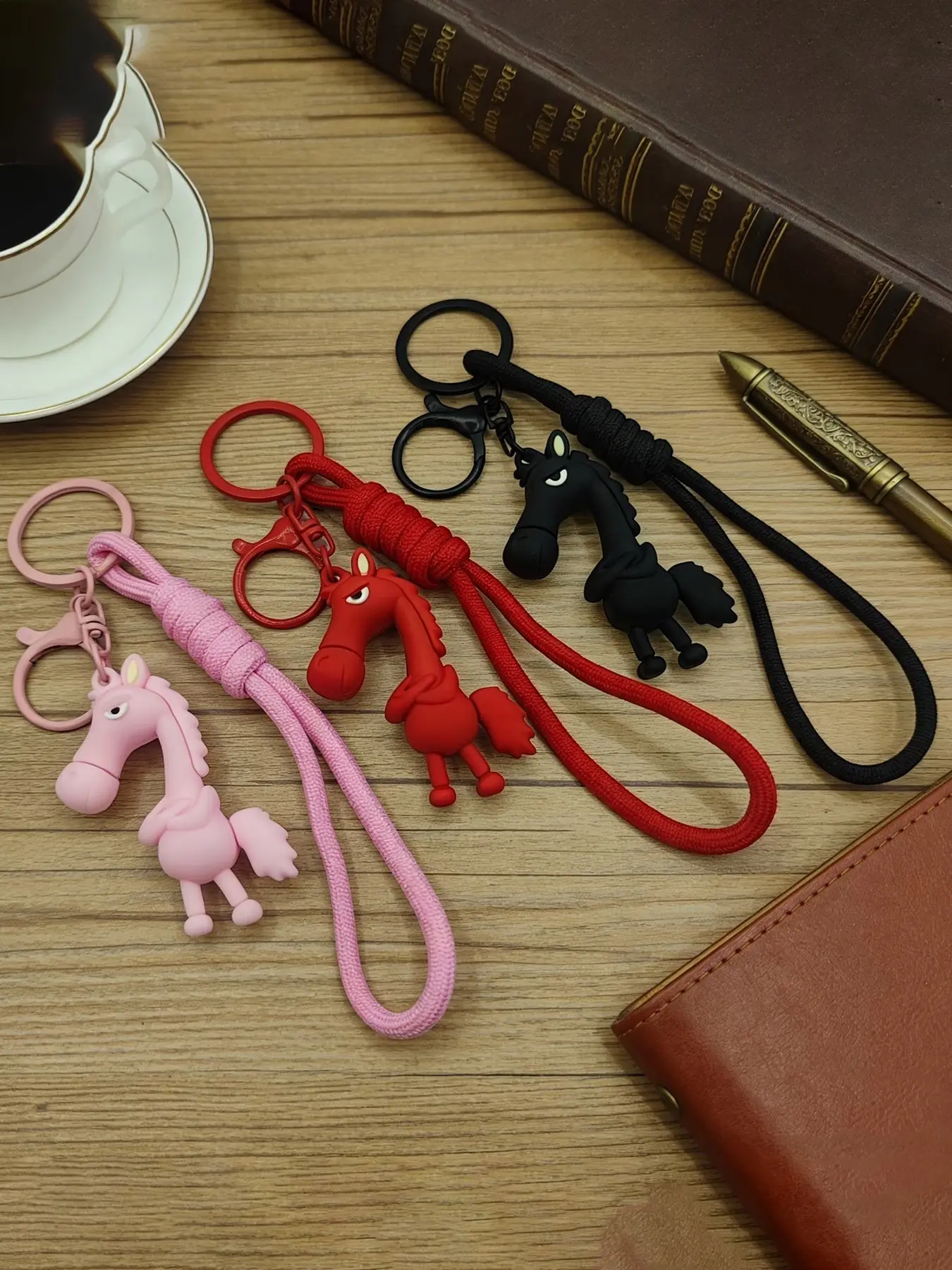 2026 Year Of The Horse Mascot - Cool Black Horse Plush Keychain, New Year's Festival Decoration And Valentine's Day Gift, Cute Cartoon Bag Pulling Face Pony Pendant For Men And Women, Interesting Pendant On The Pendant Bag, Keychain For Bags