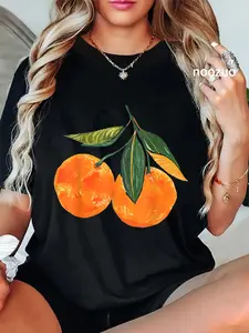 100% Cotton Vintage Graphic Fruit Orange Aesthetic Boho Juicy Men Women T-Shirt