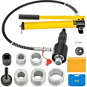Summervibes VEVOR Hydraulic Exhaust Pipe Expander, 1-5/8 to 4-1/4 size, 10 T Manual Hydraulic Pipe Stretcher with 4 Dies and 2 Storing Case for Copper, Aluminum Tubes in Car Repairing