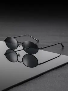 Men's Metal Oval Frame Trendy Fashion Retro Casual Glasses, Slim Design, Perfect for Daily Gatherings, Street Photography, Stylish