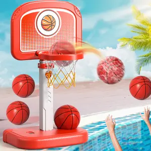 Toy Gift for Toddlers Children Boys Girls,Water Basketball,Adjustable Height Basketball Hoop Toy, 1 Set Mini Basketball Ring, Indoor Outdoor Sports Toy for Kids,2 in 1 Indoor Outdoor Basketball Game & Sound Effect, Basketballs