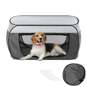 BUMUBI Portable and Flexible Dog Crate, Foldable, Ideal for Travel and Indoor - Outdoor Use, Large Bed (Small Light Grey and Small Dark Grey)