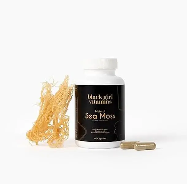 Black Girl Vitamins Organic Sea Moss Capsules – 92 Minerals Superfood Supplement | Vegan Sea Moss Pills for Thyroid, Digestive & Immune Support | Black-Owned, Non-GMO