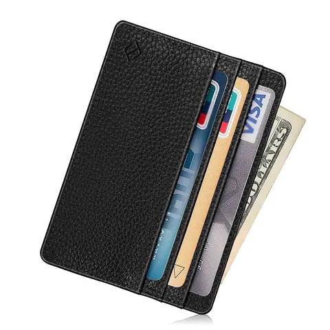 FINPAC Women's Genuine Leather Wallet - Trifold RFID-Blocking Contactless Card Holder, 0.4" Slim Profile for Pocket Fit, 4 Slots Minimalist Money Wallet with Slim Card Storage