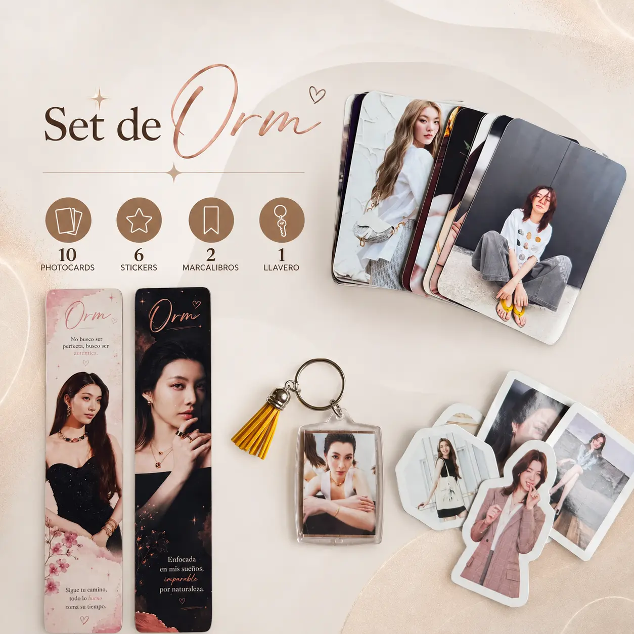 Orm Arte GL Set - 10 Photocards, 6 Stickers, Bookmarks, Keychains for Girls (Crafts & Lifestyle Merchandise)