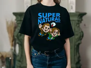 Supernatural Bros Cartoon Black Shirt