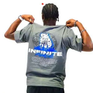 INFINITE MINDSET Oversized T-Shirt in Black & Gray - 200 GSM Durable Fabric - Sizes S to 2XL - Comfortable & Versatile Design
