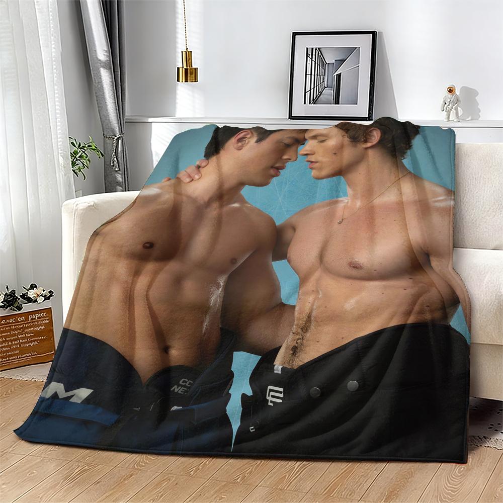 Vintage Heated Rivalry Flennel Blanket – Cozy LGBT Pride Throw blaze love pink soft micro hip-hop lover office use ideal bold poster-style artwork Suitable for all four seasons cozy flannel blanket love blanket Perfect Gift