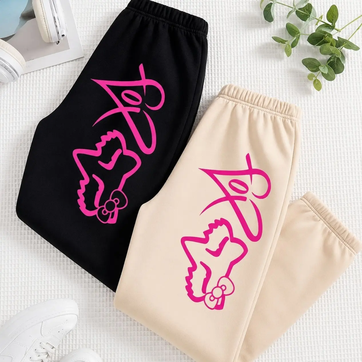 F0xxx Racing Inspired Sweatpants, Pink Racing Graphic Joggers, Unisex Motorsport Style Fleece Pants