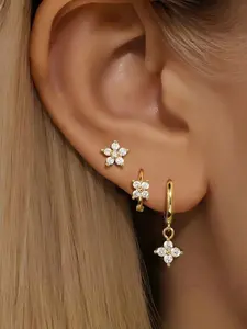 Gold Mini Dangle Huggie Earrings Set for Women, Versatile Earrings, Dainty 14K Gold Plated Cubic Zirconia Small Hoop Earrings with Charm Drop, Jewelry Gift for Women Ladies Elegant Jewelry#Fashionweek#Fallfreshness#test