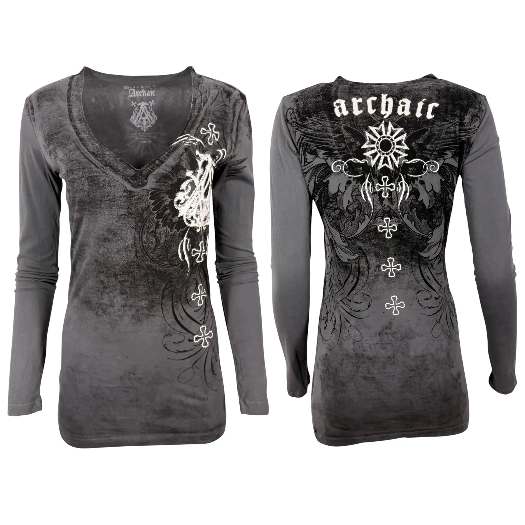 Archaic by Affliction Women's Long Sleeve Thermal Shirt Blister