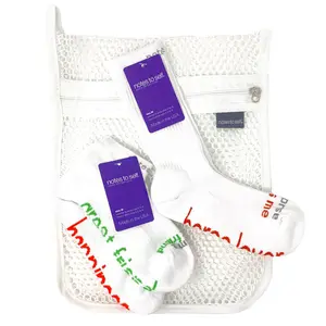 laundry bag 3-pairs sock gift set: horse lover, happiness, great friend