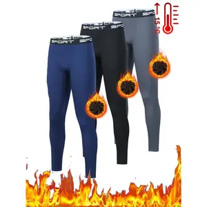 3PCS Men's Compression Bottoms - Warm, Breathable, Fast drying, Suitable for Fall/Winter Compression pants for indoor and outdoor use
