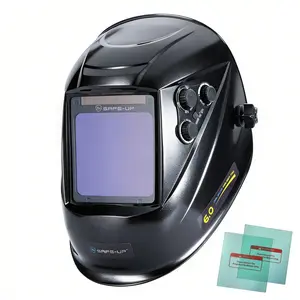 Auto Darkening Welding Helmet with 4 Arc Sensors, True Color Viewing Screen, DIN4-16 Protection, Clear Welding Lens , Solar Powered,  1/1/1/1 Welding Mask Large View