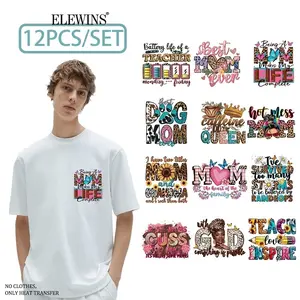 12 Sheets Happy Mother's Day Iron-On Transfer Paper, DTF Heat Transfer Paper for T-Shirts, Hoodies, Jeans, Backpacks, Pillows