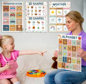 Bilingual Talking Chart for Kids English & Spanish Educational Wall Poster with Music ABCs Numbers Animals Interactive Learning Toy for Toddlers 1-6 Screen-Free Battery Operated Preschool Alphabet Toy