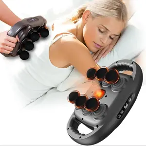 6-head Back Massager, 9-speed Adjustment Muscle Massager with Red Light Heating, Professional Muscle Massage Tool for Home & Travel
