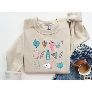 Dental office sweatshirts, dental assistant sweatshirt, dental hygienist shirt, Gift for dental staff, Dentist sweatshirt, RDH student shirt Menswear Black