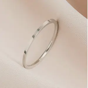 Minimalist Titanium Steel Ring for Women – Adjustable Open Band, Simple Stackable Everyday Jewelry