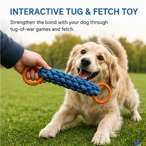 A dog knot toy that is resistant to biting and grinding teeth, a chew resistant pet toy used for relieving boredom and interactive play in the yard, suitable for various dog breeds