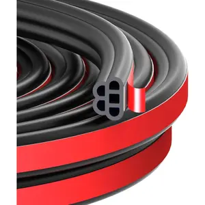 32.8Ft/52.49Ft Double Layer 5-Hole Car Door Seal Strip, Self Adhesive Automotive Weather Stripping for Reducing Noise,Universal Car Accessories Cars Weather Stripping Door Seal for Doors,Hoods (5 Holes-32.8Ft/52.49FT)