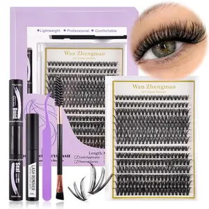 14-row DIY segmented false eyelashes, 30D 40D large-capacity combination set, naturally thick and curled self-adhesive eyelashes, suitable for various everyday makeup looks, Cosmetic Eyelash Extension, Volumized False Eyelashes